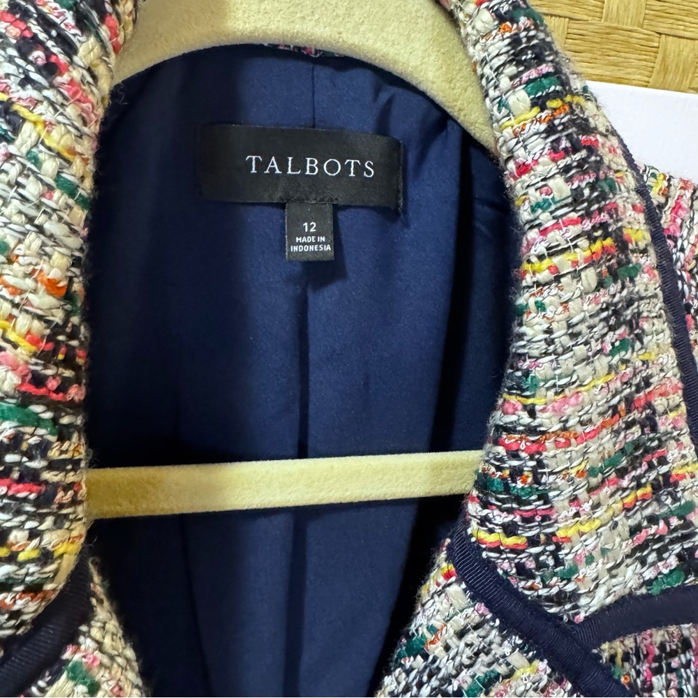Talbots Cafe Tweed Jacket Blazer Multicolor size 12 - Picture 5 of 14